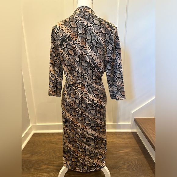 Zara Snake Print Dress w/Waist Tie - Picture 2 of 5